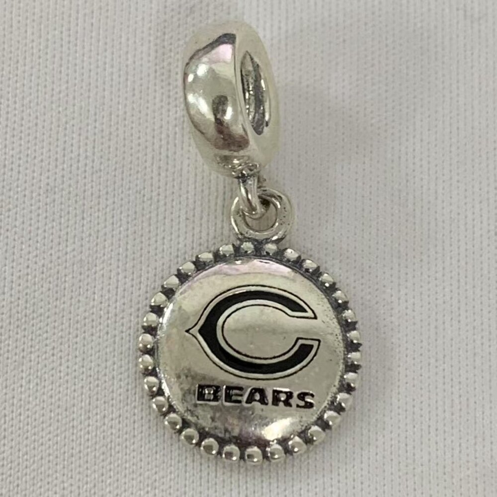 Pandora MLB Football Chicago Bears Sports Charm Pendant, S925 Silver Jewelry